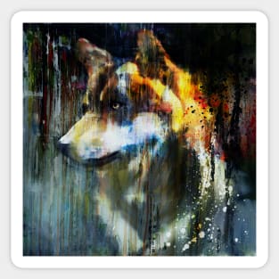 Abstract Wolf Portrait Sticker